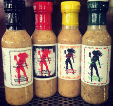 Load image into Gallery viewer, 4 pack of Vi&#39;s Mustards  :  One of each variety.  Original, Extra Hot, Smokin&#39; Hot &amp; Spicy Dill
